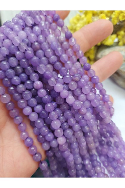 Purple Quartz Natural Stone 8 mm 1 Strand (47 Pieces)