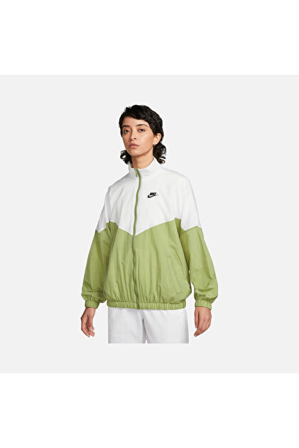 nike green and white windbreaker