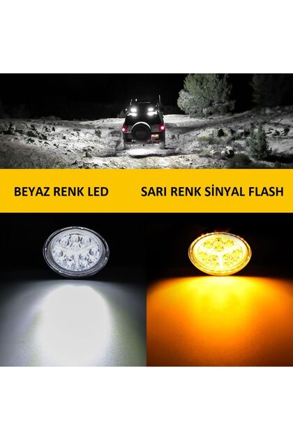 DEKOHOP Off Road 16 Led Çalışma Lambası DRL Sarı Renk Sinyal Flash