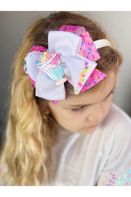 Custom design luxury bow cupcake ice cream fancy colorful crown children's crown