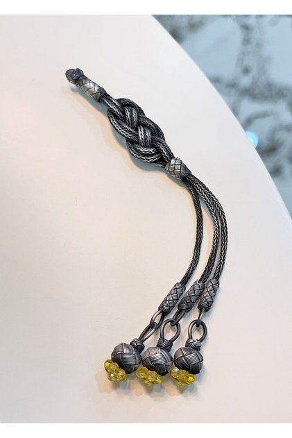 Oxidized Silver Kazaziye Tassel with Infinity Motif Suitable for All Rosaries