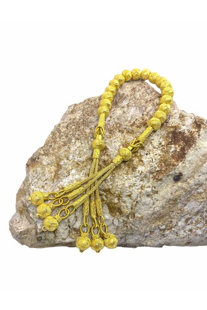 Silver Kazaziye Classic Model Hand Knitted Zaza Rosary with Three Tassels - Collection Rosary