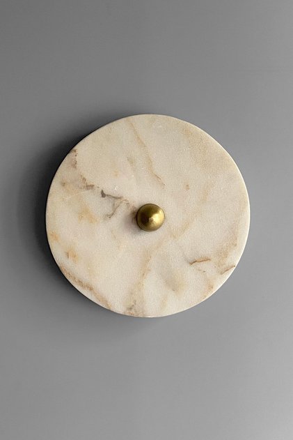 Marble Serisi Mermer Model Yuvarlak 25.5cm Çaplı Duvar Aplik ve Aydınlatma