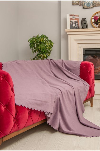 Sofa Cover | Sofa Bed Cover | Sofa Shawl 175X215 Microfiber Chenille Double-Sided Non-Slip | Lila