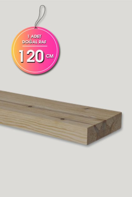- Kalın Duvar Rafı Doğal Ahşap Dekoratif Çok Amaçlı 120 Cm Uçan Raf