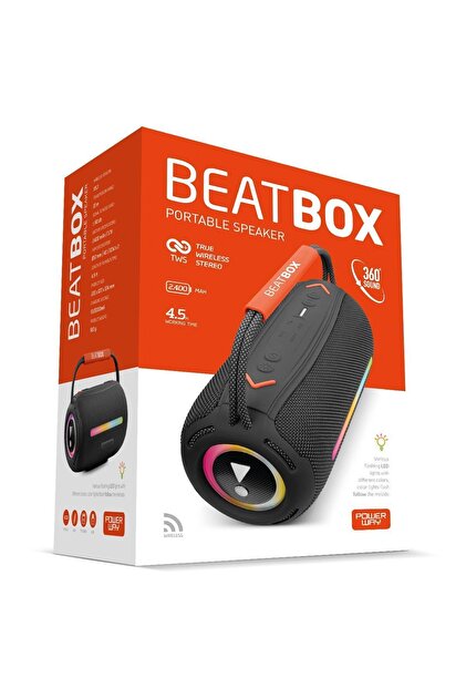 Genel Markalar BeatBox Siyah Led Işıklı Dayanıklı Ses Bombası Usb