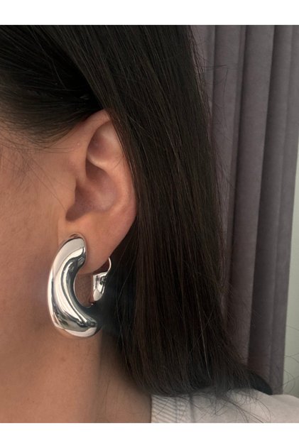 Plate Thick Asymmetric Hoop Earrings