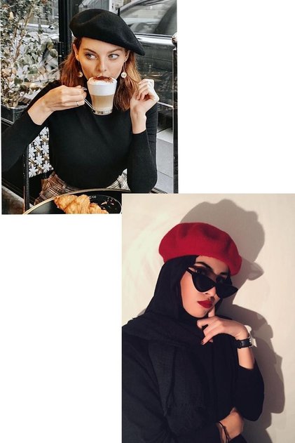 French Felt Painter Beret Set of 2