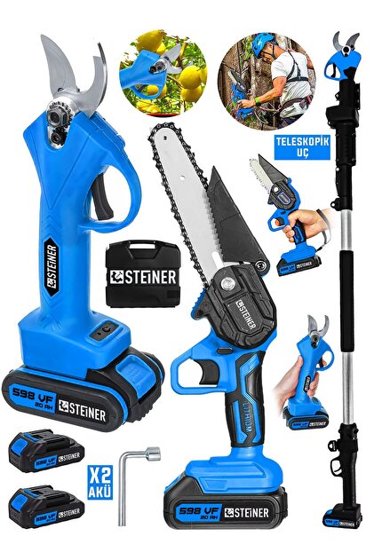 STEİNER Alman 598 Vf 20 Ah 2 Li Set 2 Akülü Şarjlı Ağaç Dal Kesme