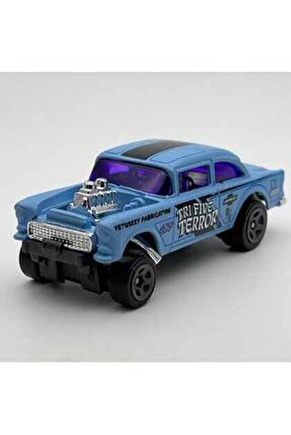 HOT WHEELS '55 Chevy Bel Air Gasser Blue 2023 #110 Short Card