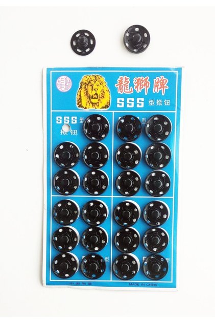 Çıtçıt Dügme Siyah Renk 4no (16mm) 24 Adet