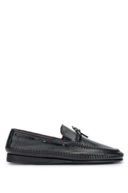 Men's Genuine Leather Black Loafer Shoes