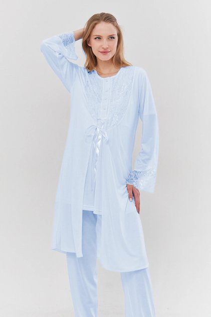 New Season Women's Short Sleeve Maternity and Postpartum Pajama Set 3-Piece Set