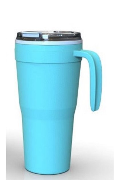Sippro Mug Thermos with Straw - Insulated Cup Thermos, 0.9 Lt - Turquoise