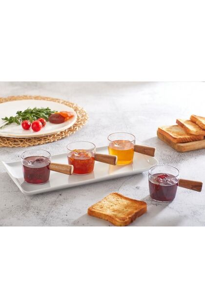 2-Piece Wooden Handle Sauce Bowl, Jam Bowl, Faucet Bowl 80 ml(Mica)