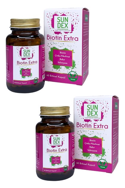 2-Pack Biotin Extra Biotin, Zinc Picolinate, Copper, Selenium 60 Herbal Capsules