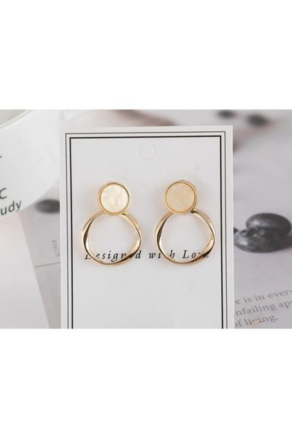 Oura Beyaz Gold Küpe