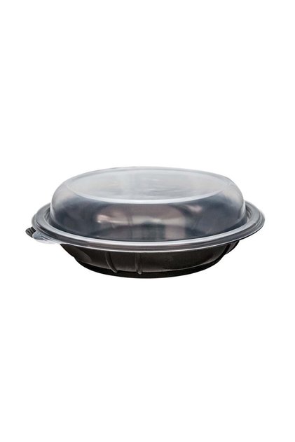 Kapaklı Siyah Salata Seti 50 Adet 1000 Gr (sıcağa Dayanıklı)