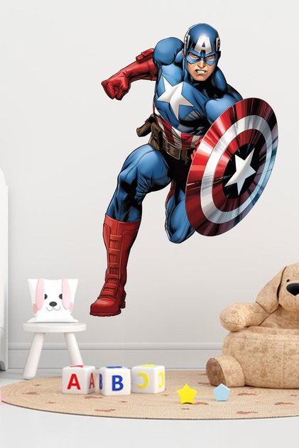 Avengers Captain America Duvar Sticker 45x70 cm