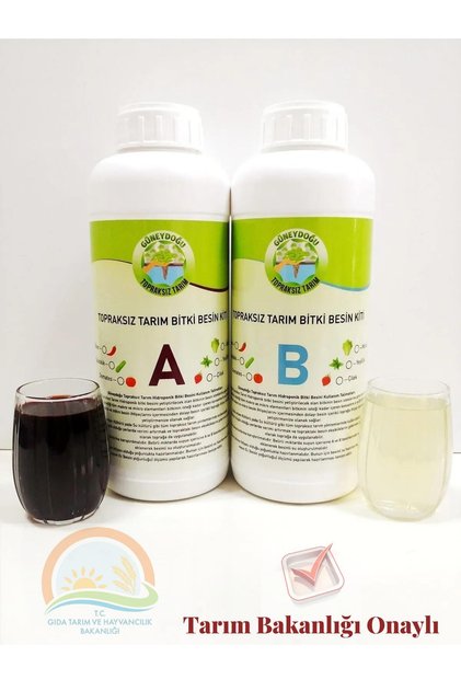 Hidroponik Çilek Besini 1 Litre A Ve B Besini Topraksız Tarım Tarım Bakanlıkğı Onaylı