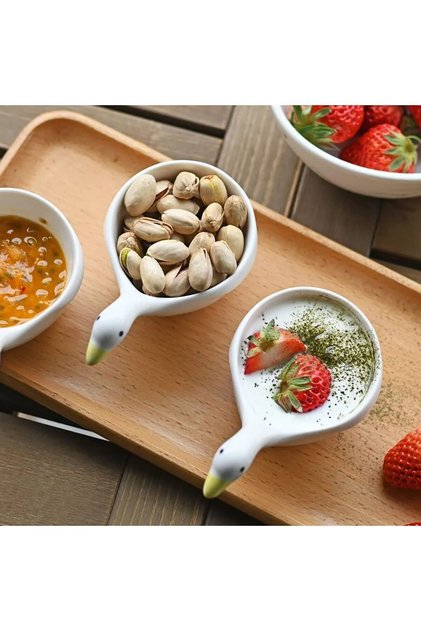 6-Piece Duck Design Handmade Ceramic Serving Presentation Bowl, Sauce Bowl, Jam Bowl and Serving Dish - Duck Presentation Bowl