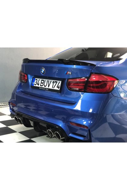 BMW F30 M3 Arka Tampon Difüzörü (3 Parça, Parlak Siyah, 2012-)