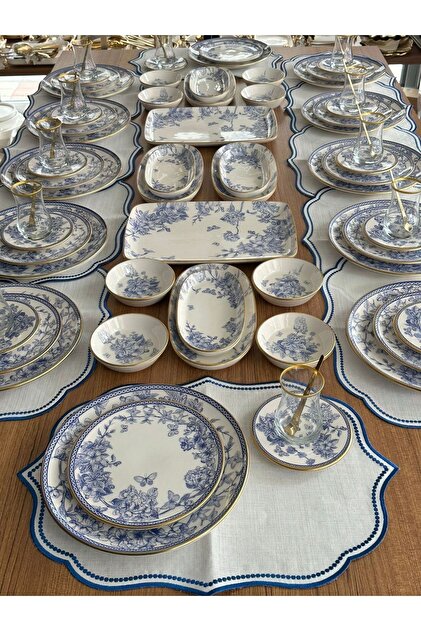 MD MİMOZA DEKOR 90 Parça 12 Kişilik Spring Time Kahvaltı Seti