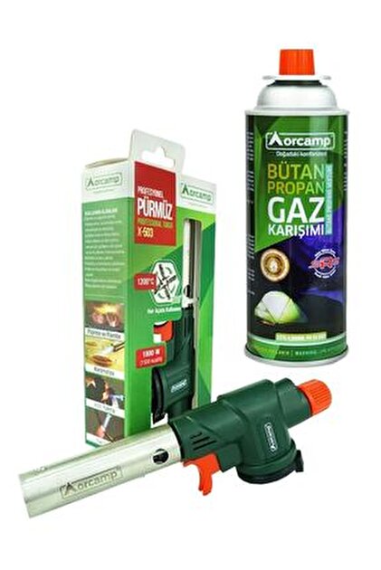 Orcamp Profesyonel Pürmüz Başlık Ve 2 Adet 227 Gram Gaz Kartuş