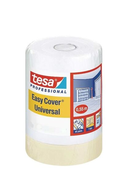 Tesa 4403 Easy Cover 25mx55cm Maskeleme Bantlı Boya Örtüsü Speedy Mask Bantlı Boya Naylonu