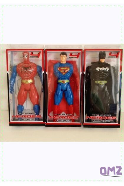 OMZ Batman Spiderman Süperman Oyuncak Örümcek Adam 15Cm Işıklı