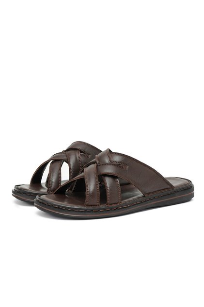 Melentias Genuine Leather Men's Slippers, Genuine Leather Slippers, Orthopedic Sole Slippers, Leather Slippers