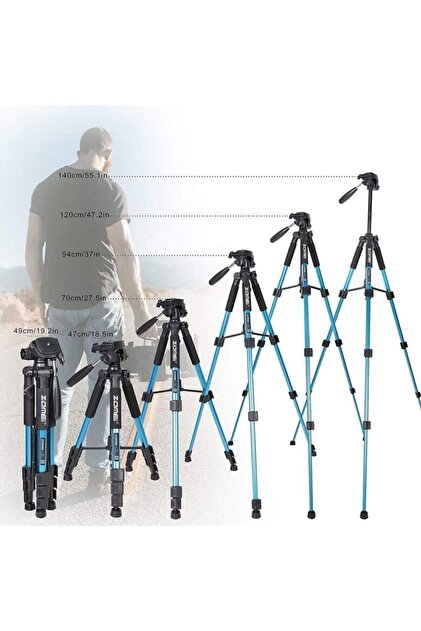 zomei Q111 Profesyonel Alüminyum Tripod-5 Kg Taşıma Kapasiteli