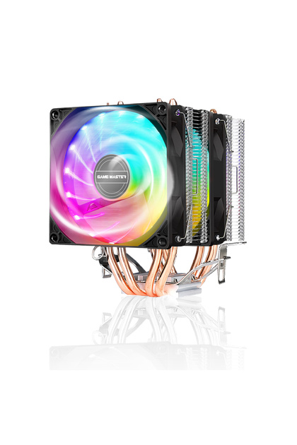 Gm-420 2 Fans 4 Copper Tubes Rgb Tower Type Black Cpu Fan (No Amd Bracket)