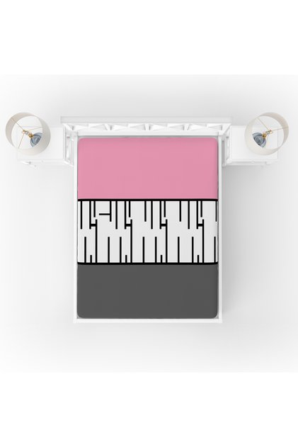 Pink Piano Single Fitted Sheet