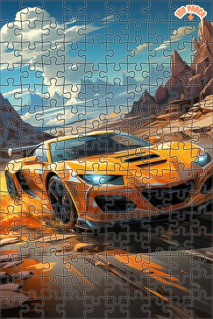 Çöl Rüzgarı Hız Tutkusu Dekoratif Çift Katlı Çerçeveli Asılabilir Ahşap Puzzle 150 PARÇA 30X20