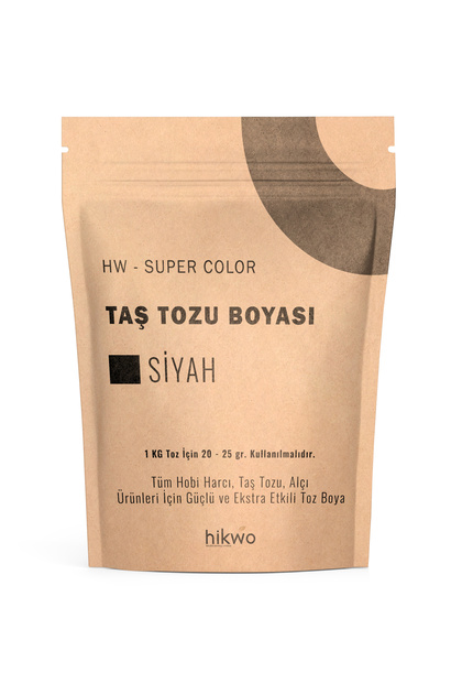 HW - Toz Boya - Taş Tozu Boyası - Hobi Harcı Boyası - Mum Boyası 100 Gr - Siyah