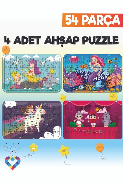 54 Parçalı Montessori Ahşap Puzzle – 6 Yaş Üzeri Eğitici Oyuncak