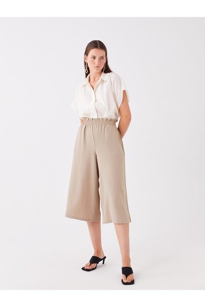 LCWAIKIKI Basic Elastic Waist Plain Aerobin Women's Capri