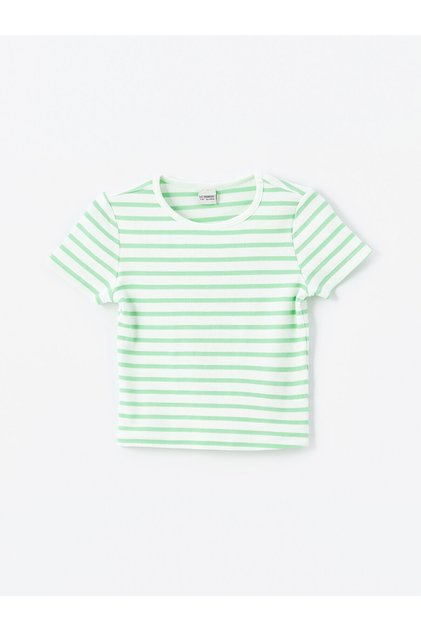 LCW Girls ' Crew Neck Striped Short-Sleeved T-Shirt