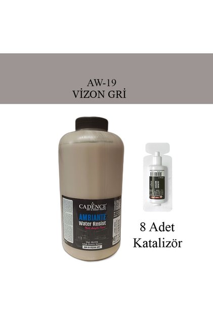 Ambiante Suya Dayanıklı Islak Zemin Boyası aw-19 Vizon Gri 2 Litre + Katalizör