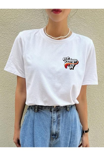 97 Vintage Printed Cotton Short Sleeve (Oversize) Tshirt
