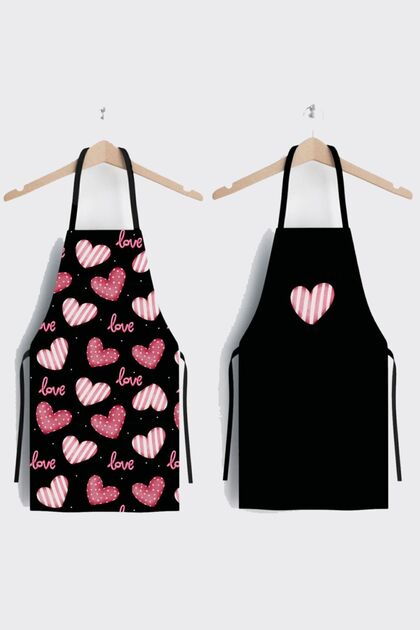 Ays Home Set of 2 Kitchen Aprons with Cute Hearts