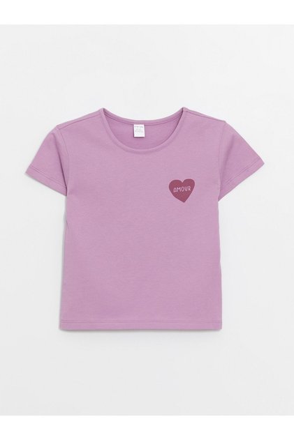 Crew Neck Printed Short Sleeve T-Shirt for Baby Girl