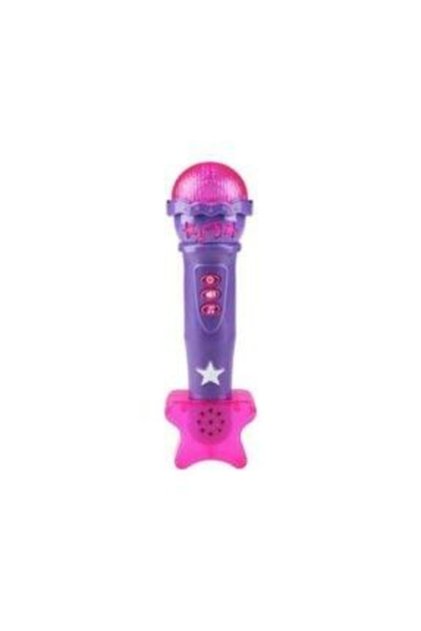 Pilli Işıklı Sesli Karaoke Mikrofon-mor