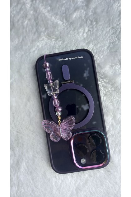 Kelebek Figürlü Telefon Charmı Telefon Ipi