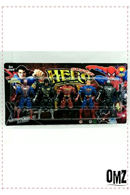 OMZ Süper Kahramanlar Örümcek Adam Batman Superman Venom 5li Set