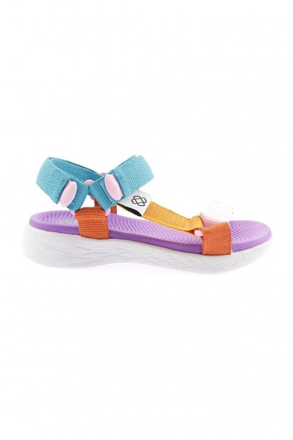 103-23Y Women's Strappy Velcro Sandals Multi Purple