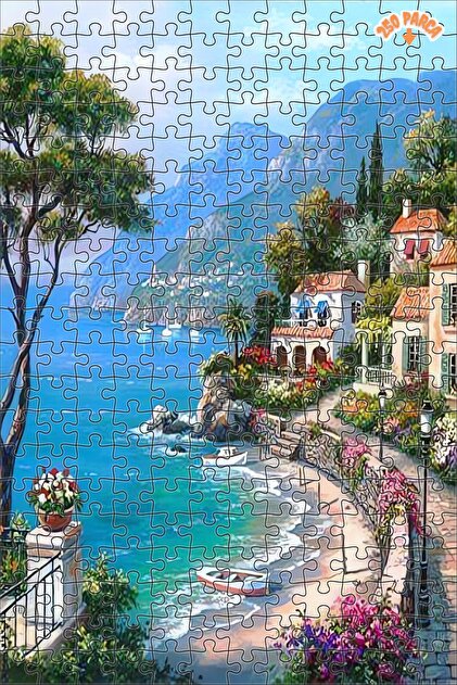 Teona Ahşap Akdeniz Sahil Köşesi Dekoratif Çift Katlı Çerçeveli