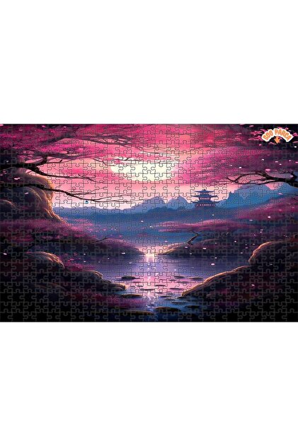 Teona Ahşap Gizemli Sakura Bahçesi Aydınlığı Çift Katlı Çerçeveli