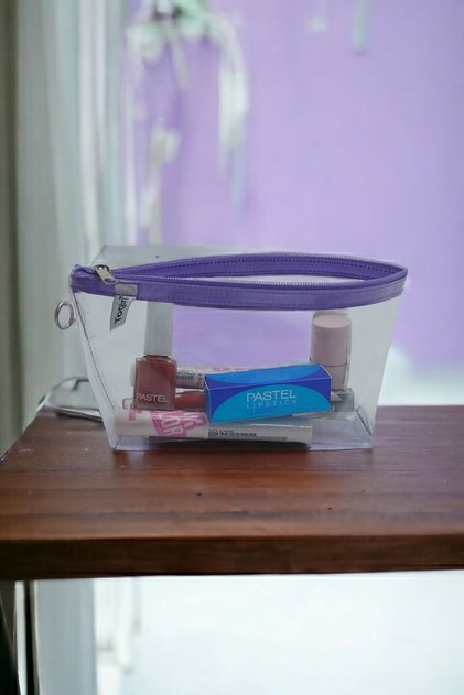 Lilac, Transparent Triangle Makeup Bag 1 piece